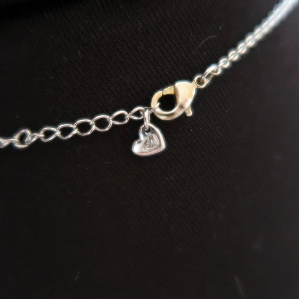 Cute Koala Bear Pendant Necklace Blue Heart Stone Silver Tone Chain 19.5 Inch - Picture 4 of 4